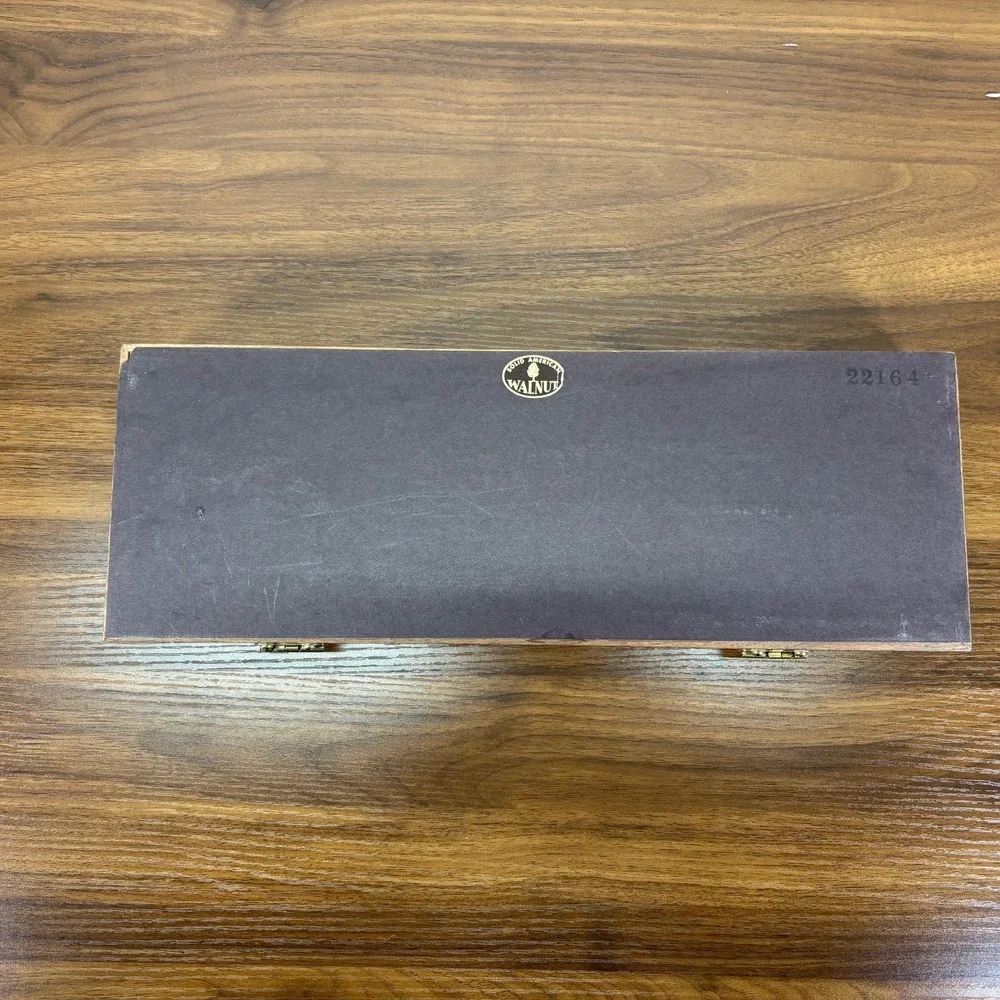 VINTAGE Carvel Hall Knives for Roast‎ Carving set with Walnut case #22164